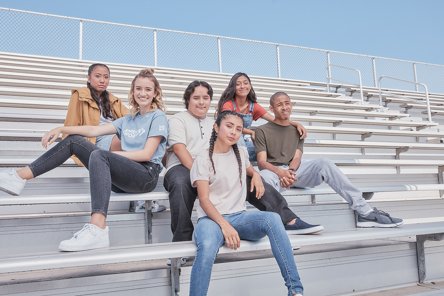 Students Sitting on Benches